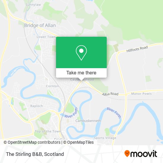 The Stirling B&B map