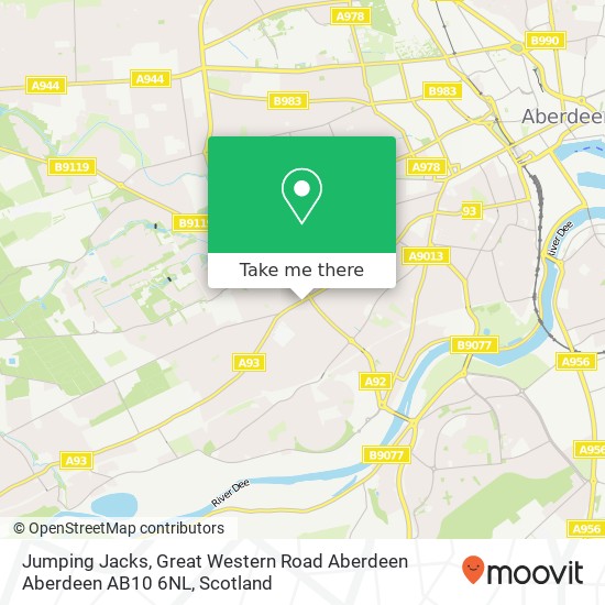 Jumping Jacks, Great Western Road Aberdeen Aberdeen AB10 6NL map