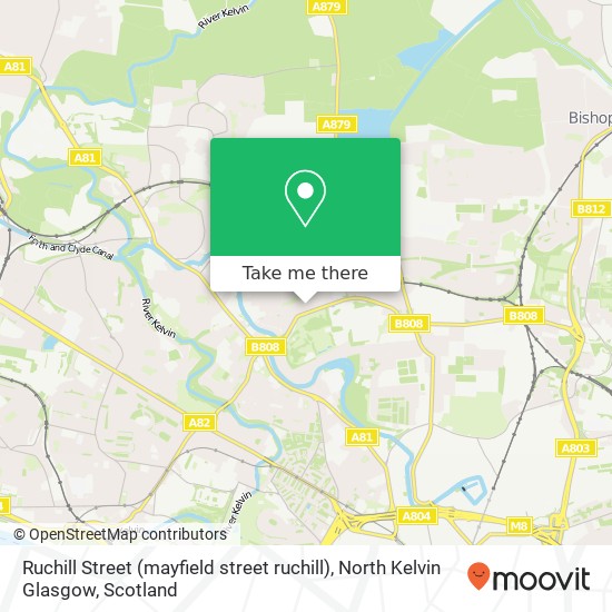 Ruchill Street (mayfield street ruchill), North Kelvin Glasgow map