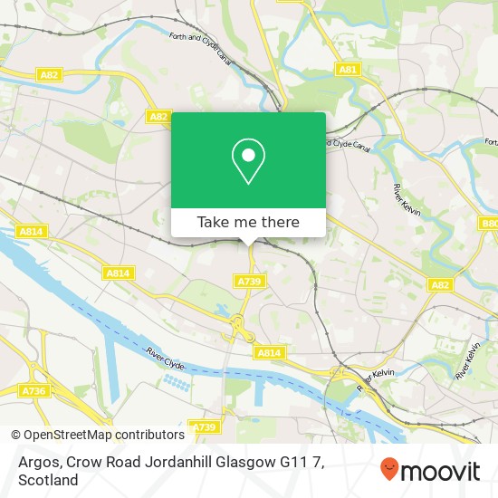 Argos, Crow Road Jordanhill Glasgow G11 7 map
