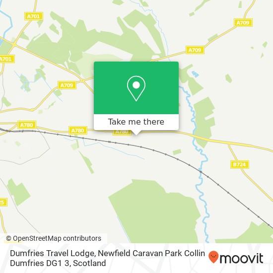 Dumfries Travel Lodge, Newfield Caravan Park Collin Dumfries DG1 3 map