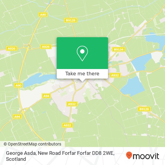 George Asda, New Road Forfar Forfar DD8 2WE map