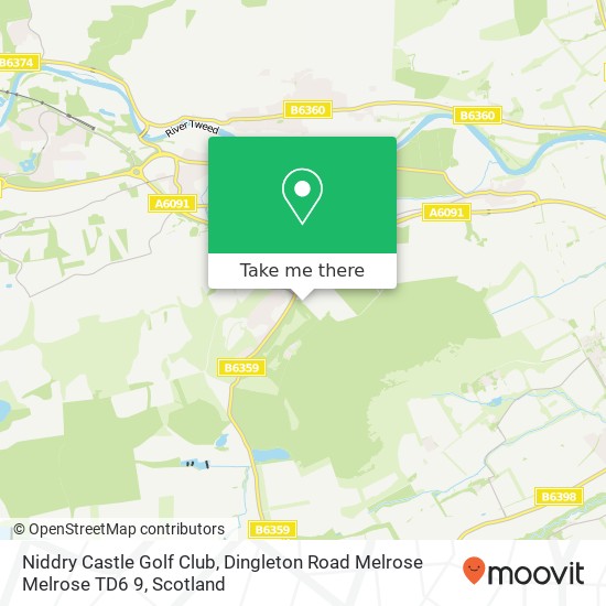 Niddry Castle Golf Club, Dingleton Road Melrose Melrose TD6 9 map
