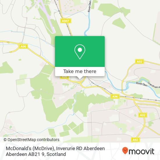 McDonald's (McDrive), Inverurie RD Aberdeen Aberdeen AB21 9 map