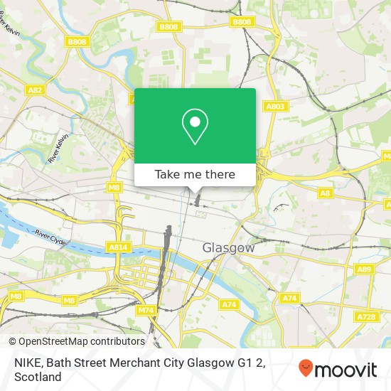 NIKE, Bath Street Merchant City Glasgow G1 2 map