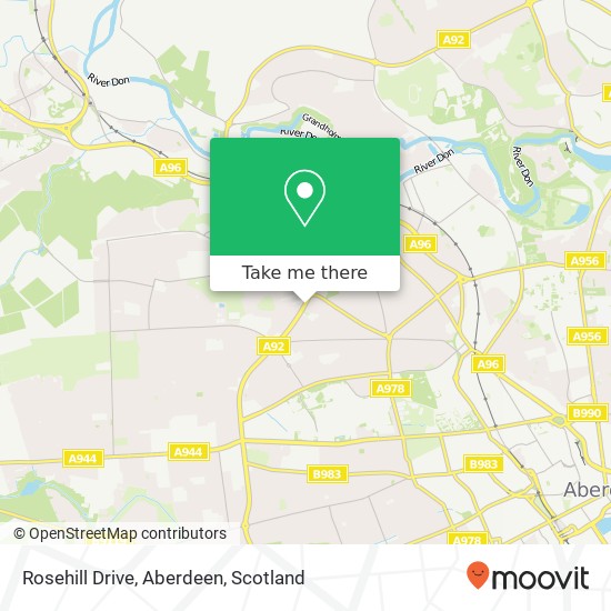 Rosehill Drive, Aberdeen map