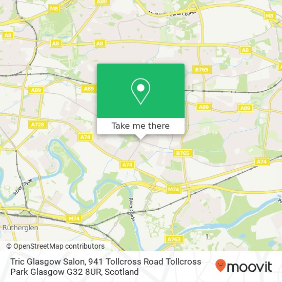 Tric Glasgow Salon, 941 Tollcross Road Tollcross Park Glasgow G32 8UR map