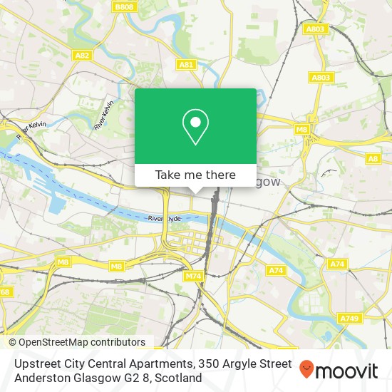Upstreet City Central Apartments, 350 Argyle Street Anderston Glasgow G2 8 map