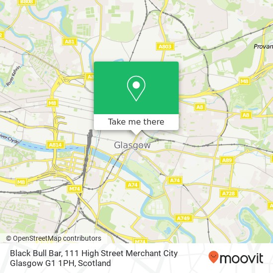 Black Bull Bar, 111 High Street Merchant City Glasgow G1 1PH map