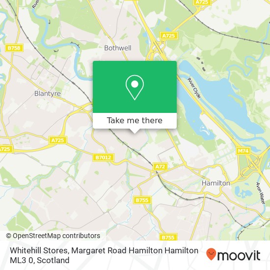 Whitehill Stores, Margaret Road Hamilton Hamilton ML3 0 map