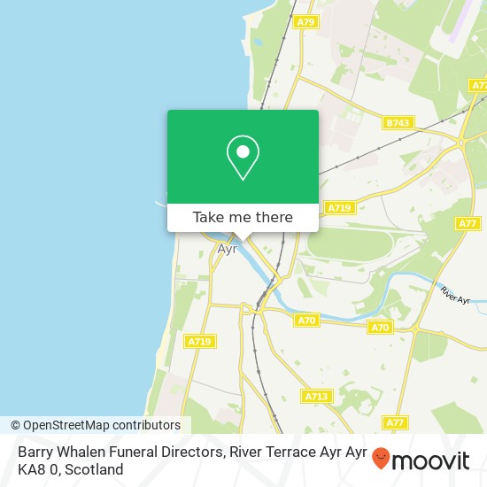 Barry Whalen Funeral Directors, River Terrace Ayr Ayr KA8 0 map