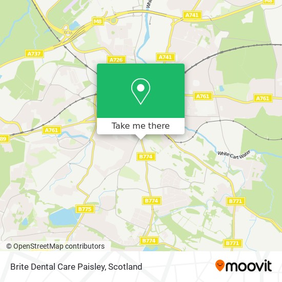 Brite Dental Care Paisley map