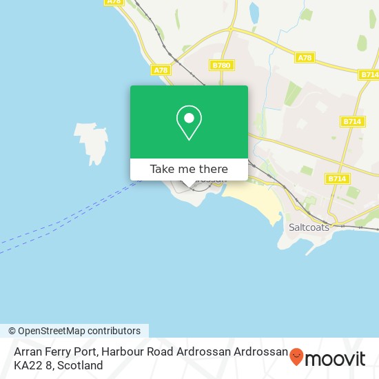 Arran Ferry Port, Harbour Road Ardrossan Ardrossan KA22 8 map