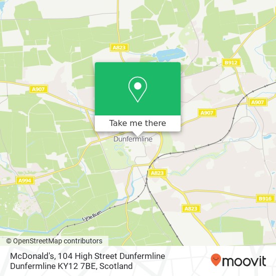 McDonald's, 104 High Street Dunfermline Dunfermline KY12 7BE map