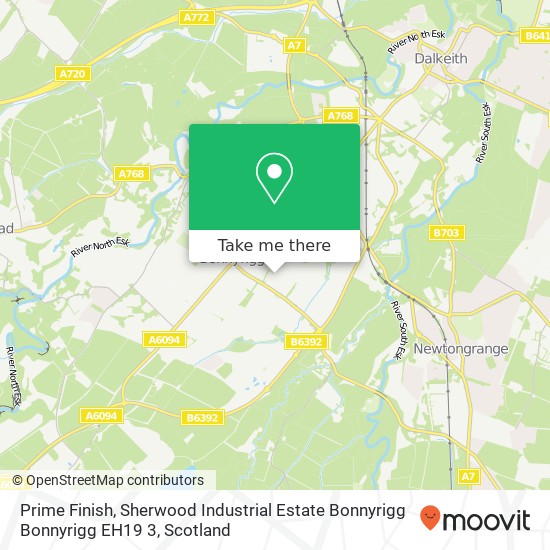 Prime Finish, Sherwood Industrial Estate Bonnyrigg Bonnyrigg EH19 3 map
