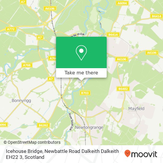 Icehouse Bridge, Newbattle Road Dalkeith Dalkeith EH22 3 map