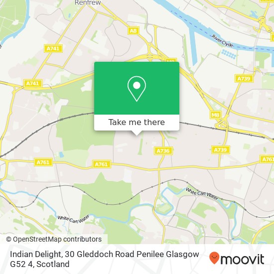 Indian Delight, 30 Gleddoch Road Penilee Glasgow G52 4 map