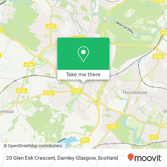 20 Glen Esk Crescent, Darnley Glasgow map