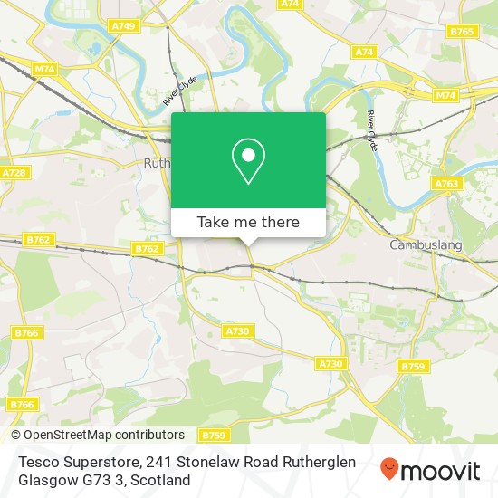 Tesco Superstore, 241 Stonelaw Road Rutherglen Glasgow G73 3 map