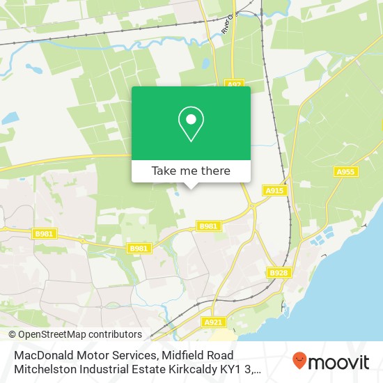 MacDonald Motor Services, Midfield Road Mitchelston Industrial Estate Kirkcaldy KY1 3 map