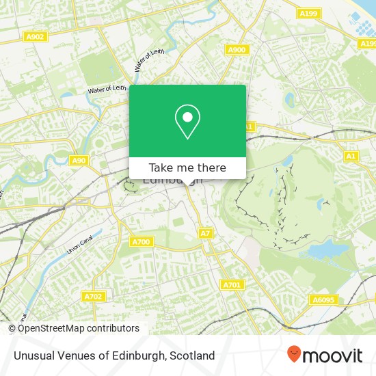 Unusual Venues of Edinburgh map