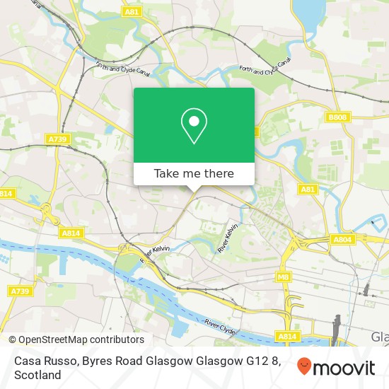 Casa Russo, Byres Road Glasgow Glasgow G12 8 map