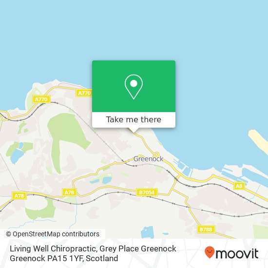 Living Well Chiropractic, Grey Place Greenock Greenock PA15 1YF map