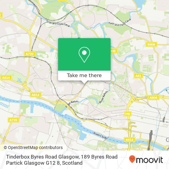 Tinderbox Byres Road Glasgow, 189 Byres Road Partick Glasgow G12 8 map