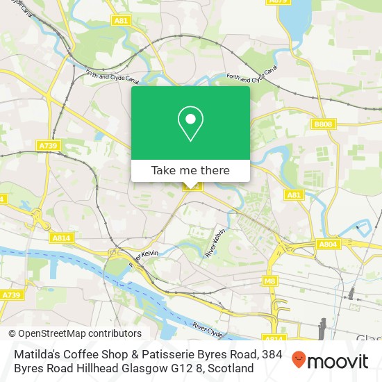Matilda's Coffee Shop & Patisserie Byres Road, 384 Byres Road Hillhead Glasgow G12 8 map