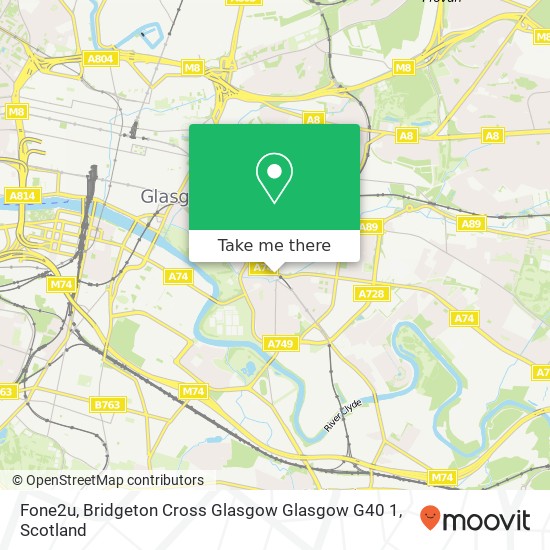Fone2u, Bridgeton Cross Glasgow Glasgow G40 1 map
