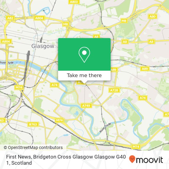 First News, Bridgeton Cross Glasgow Glasgow G40 1 map