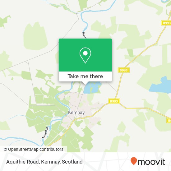 Aquithie Road, Kemnay map
