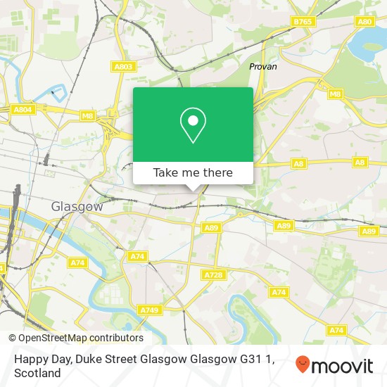 Happy Day, Duke Street Glasgow Glasgow G31 1 map