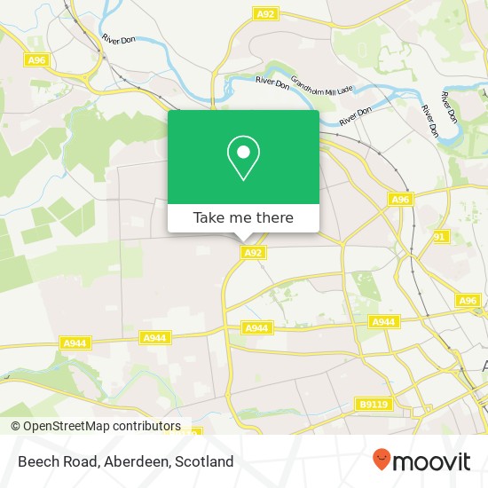 Beech Road, Aberdeen map
