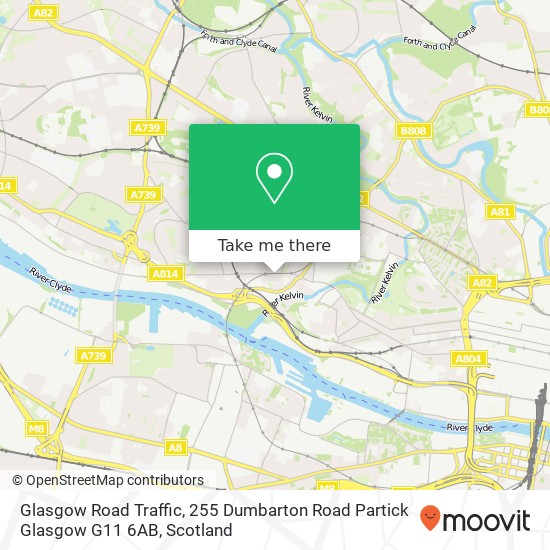 Glasgow Road Traffic, 255 Dumbarton Road Partick Glasgow G11 6AB map