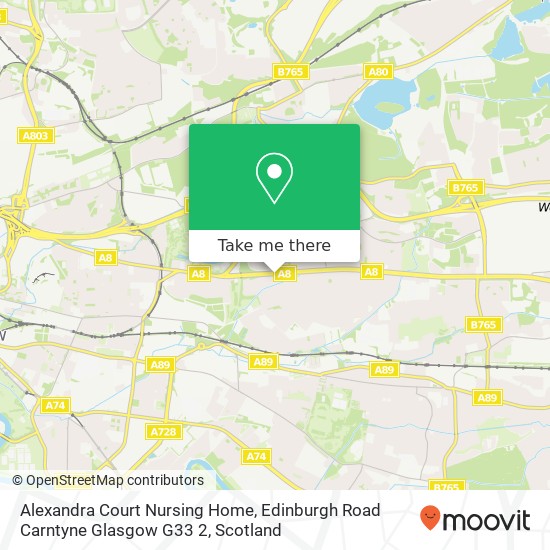 Alexandra Court Nursing Home, Edinburgh Road Carntyne Glasgow G33 2 map