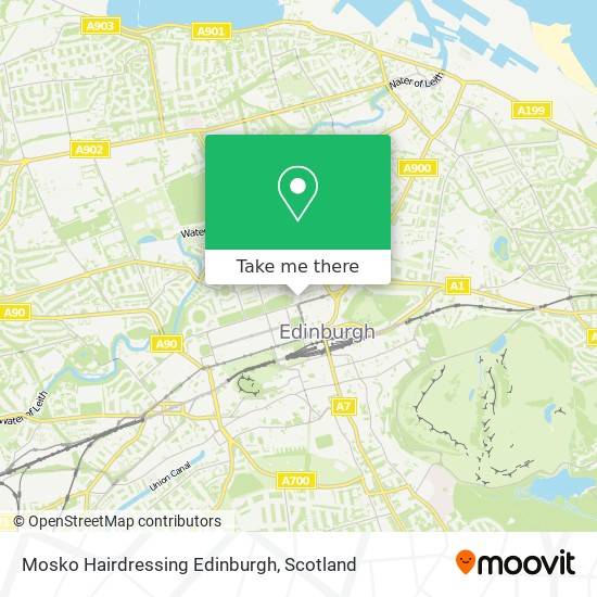 Mosko Hairdressing Edinburgh map