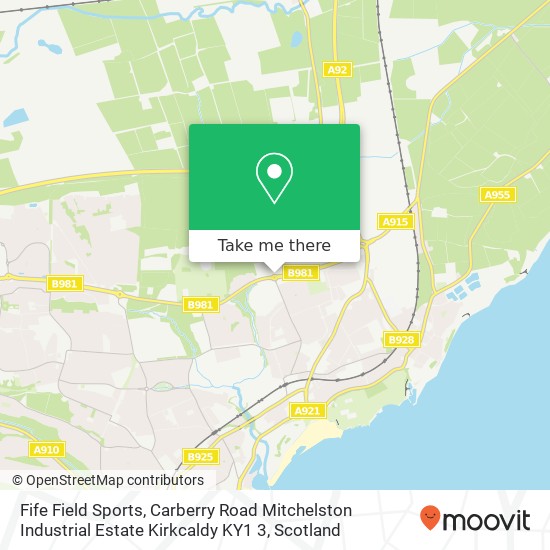 Fife Field Sports, Carberry Road Mitchelston Industrial Estate Kirkcaldy KY1 3 map