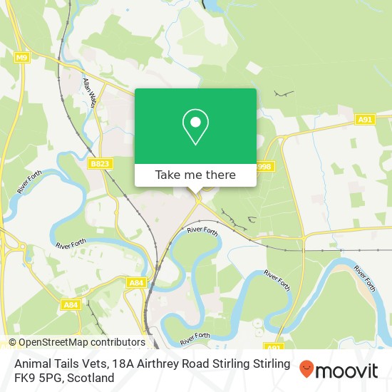 Animal Tails Vets, 18A Airthrey Road Stirling Stirling FK9 5PG map