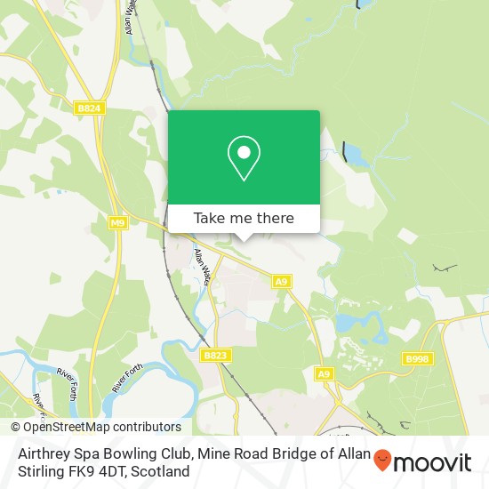 Airthrey Spa Bowling Club, Mine Road Bridge of Allan Stirling FK9 4DT map