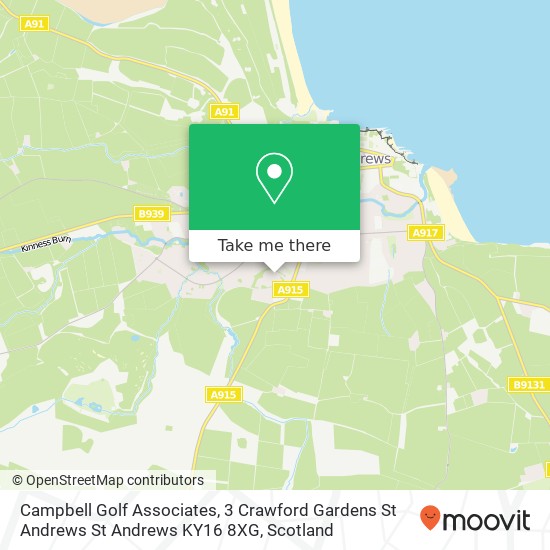 Campbell Golf Associates, 3 Crawford Gardens St Andrews St Andrews KY16 8XG map