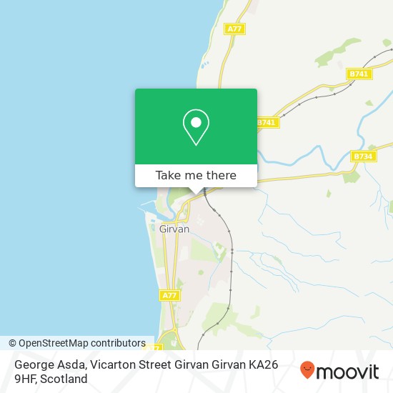 George Asda, Vicarton Street Girvan Girvan KA26 9HF map