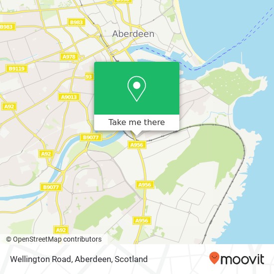 Wellington Road, Aberdeen map