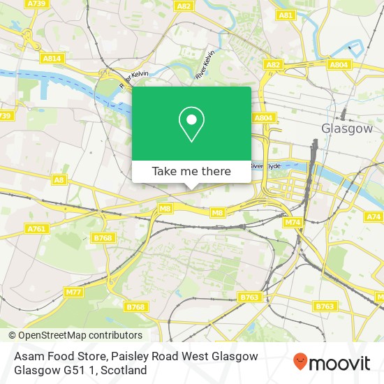 Asam Food Store, Paisley Road West Glasgow Glasgow G51 1 map