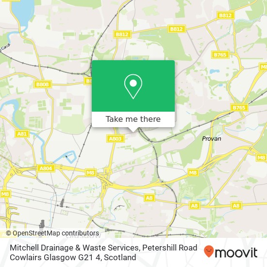 Mitchell Drainage & Waste Services, Petershill Road Cowlairs Glasgow G21 4 map