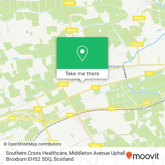 Southern Cross Healthcare, Middleton Avenue Uphall Broxburn EH52 5DQ map