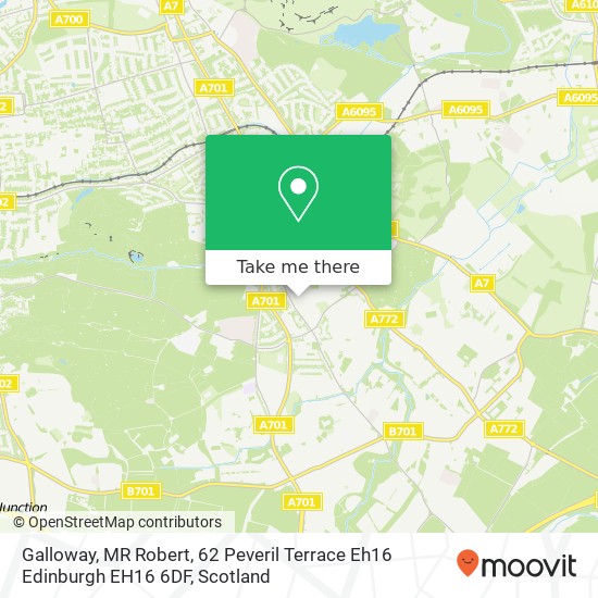 Galloway, MR Robert, 62 Peveril Terrace Eh16 Edinburgh EH16 6DF map