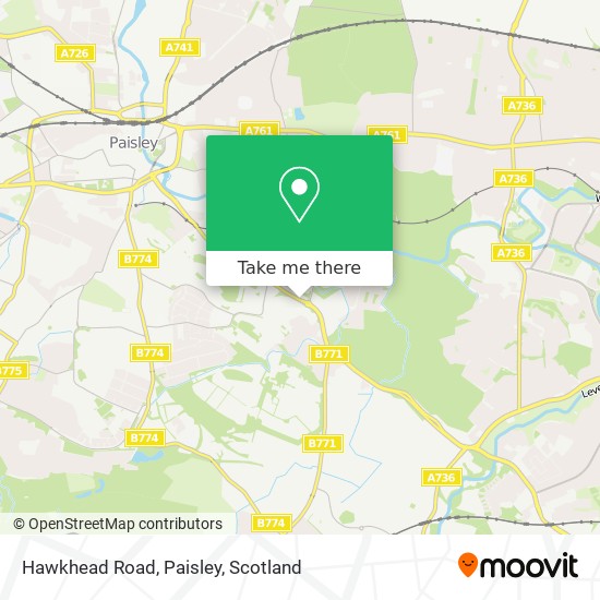 Hawkhead Road, Paisley map