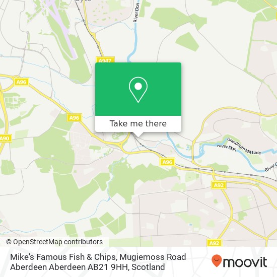 Mike's Famous Fish & Chips, Mugiemoss Road Aberdeen Aberdeen AB21 9HH map