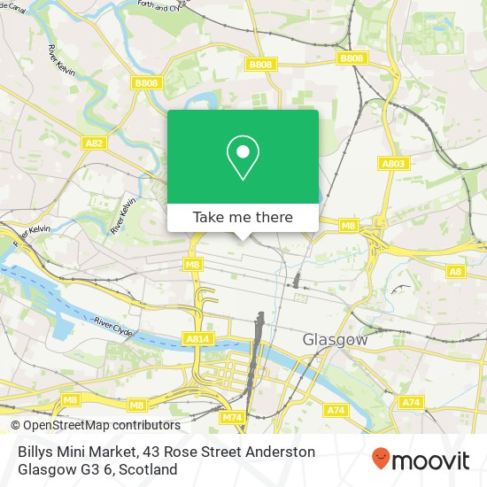Billys Mini Market, 43 Rose Street Anderston Glasgow G3 6 map